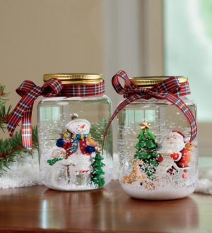 decorations-accessories-snowman-and-santa-glitter-lovely-mason-jar-snow-globe-wonderful-mason-jar-snow-globes-for-diy-christmas-ornament-ideas